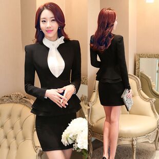 秋冬季职业装女装长袖西服套装套裙美容师面试店长经理工作服工装