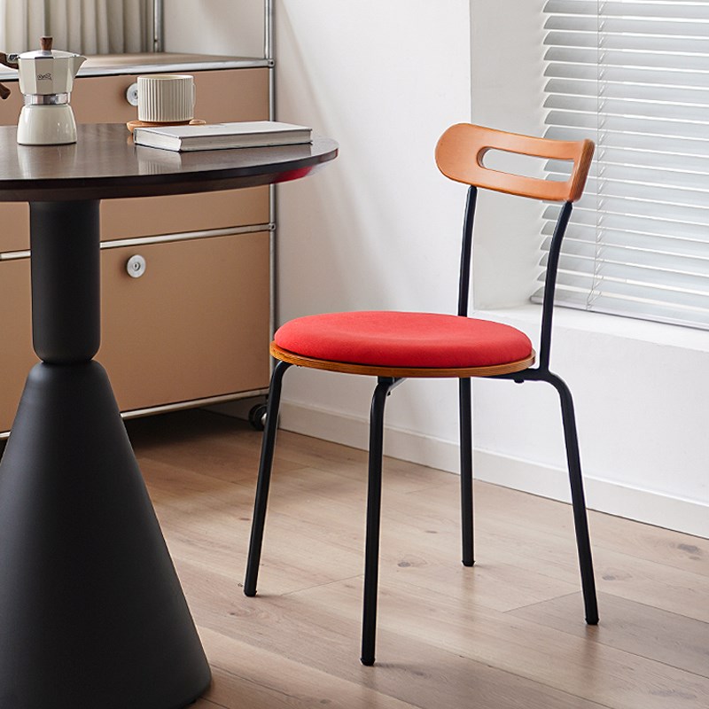 中古实木餐椅家用客厅靠背椅子设计师款复古小户型餐桌椅餐厅凳子