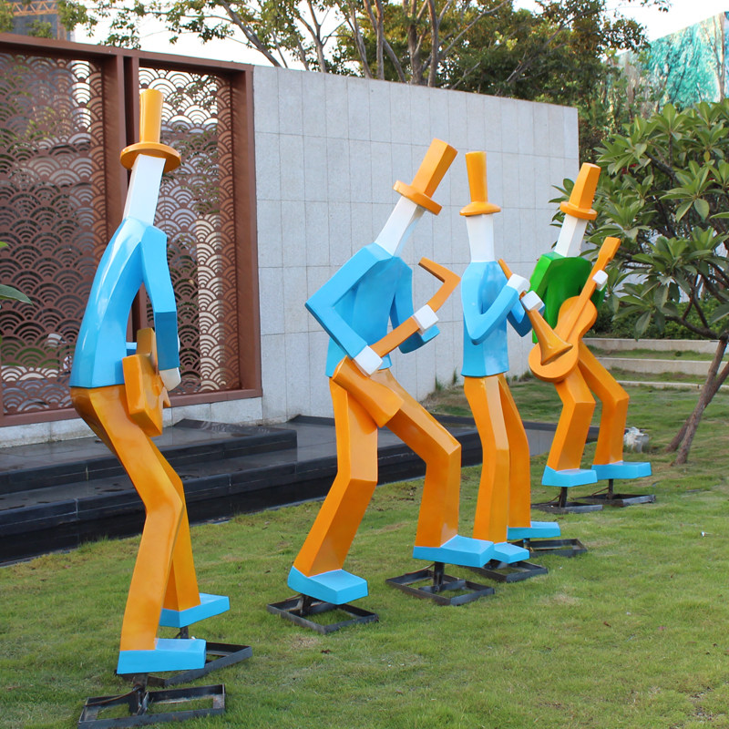 石膏定制招财雕像酒店公园广场酒吧抽象几何切面音乐人物雕塑摆件