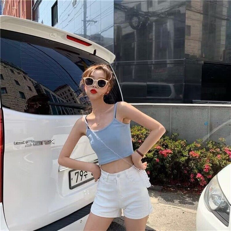 夏季新款小吊带女外穿短款修身内搭小背心学生小清新性感打底上衣