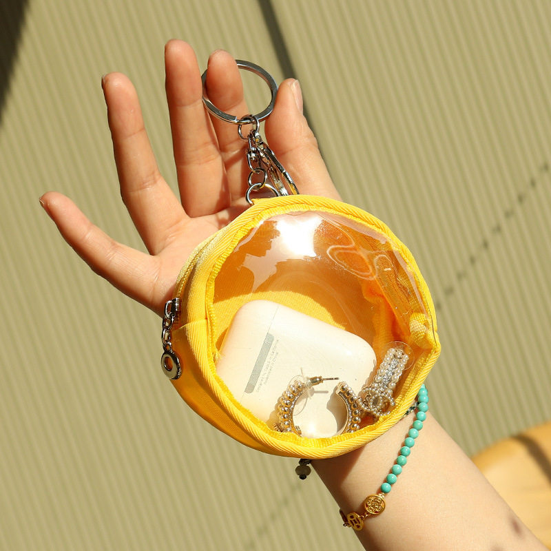 个性圆形透明PVC帆布零钱包迷你宠物仓鼠外出包耳机硬币收纳小包,节庆用品/礼品,创意零钱包,淘宝优惠券,粉丝福利购,淘宝优惠卷