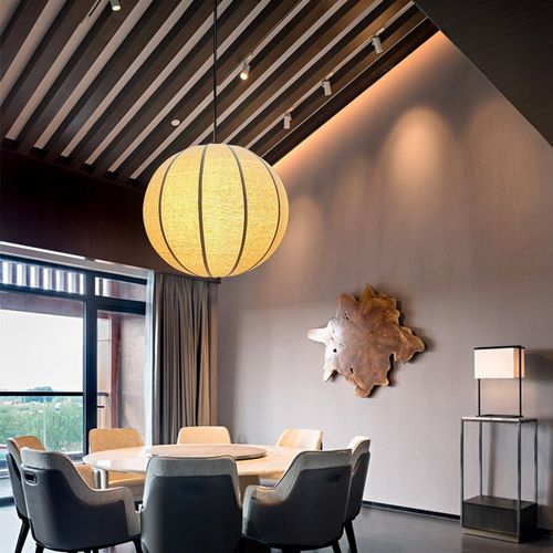 中式布艺吊灯灯笼茶室饭店包间个性餐厅日式料理吧台日韩民宿客厅