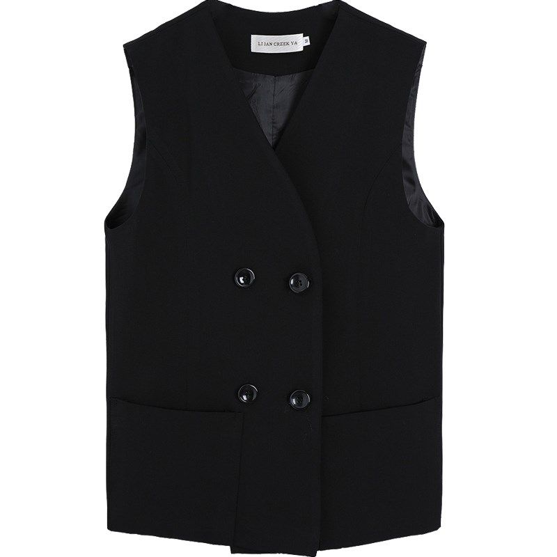 黑色西装马甲背心外套女短款春秋气质休闲小个子V领西服马夹外穿,女装/女士精品,马夹,淘宝优惠券,粉丝福利购,淘宝优惠卷