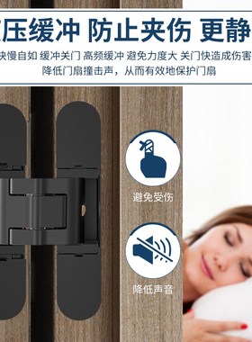 KEIL隐形门液压缓冲自闭合页自动关门暗门阻尼静音隐藏十字暗铰链