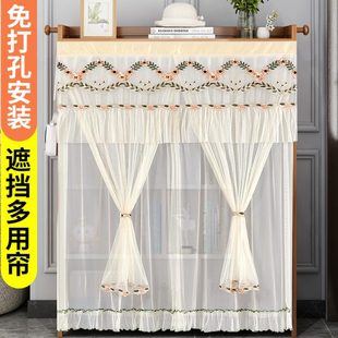 饰纱帘防蚊蝇 衣柜遮挡帘免打孔自粘隔断门帘餐边柜书柜遮丑防尘装