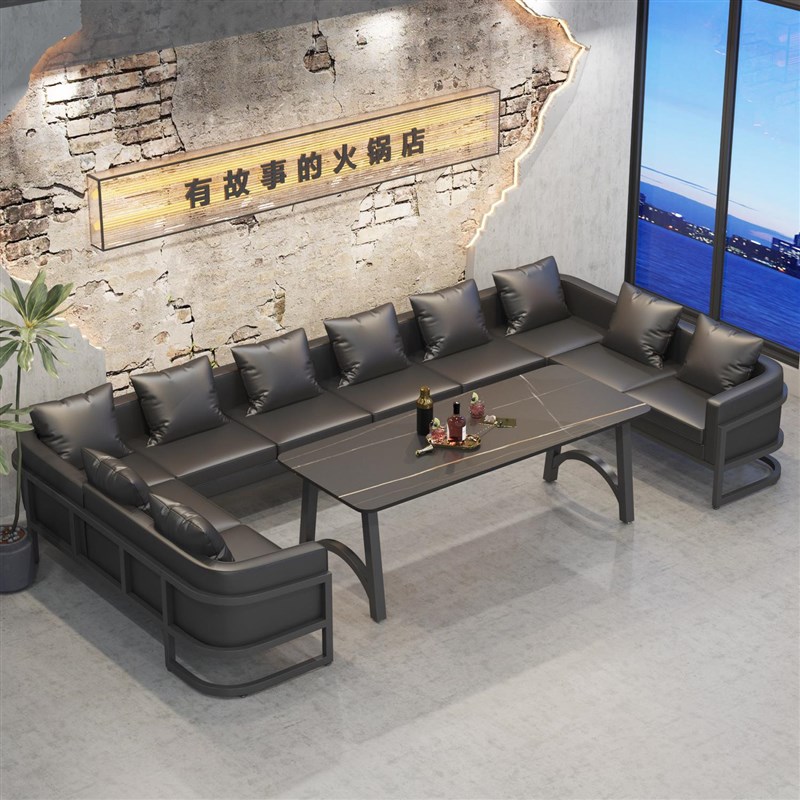 酒吧桌椅卡座沙发茶几装铁艺工业风休闲休息区接待咖啡餐厅