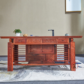 红木茶台刺猬紫檀茶桌茶桌椅梨木办公茶实木茶几