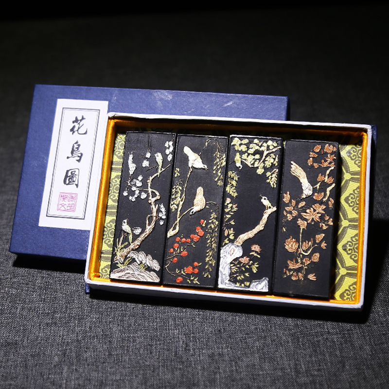 精品实用徽墨四两墨锭套墨老胡开文墨块墨条松烟墨油烟墨漆烟墨条