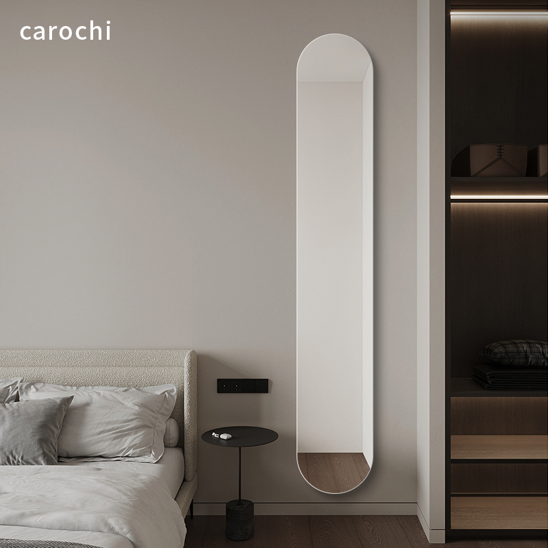 无边框超窄全身镜壁挂式免打孔极窄可粘贴的镜子试衣镜挂墙穿衣镜