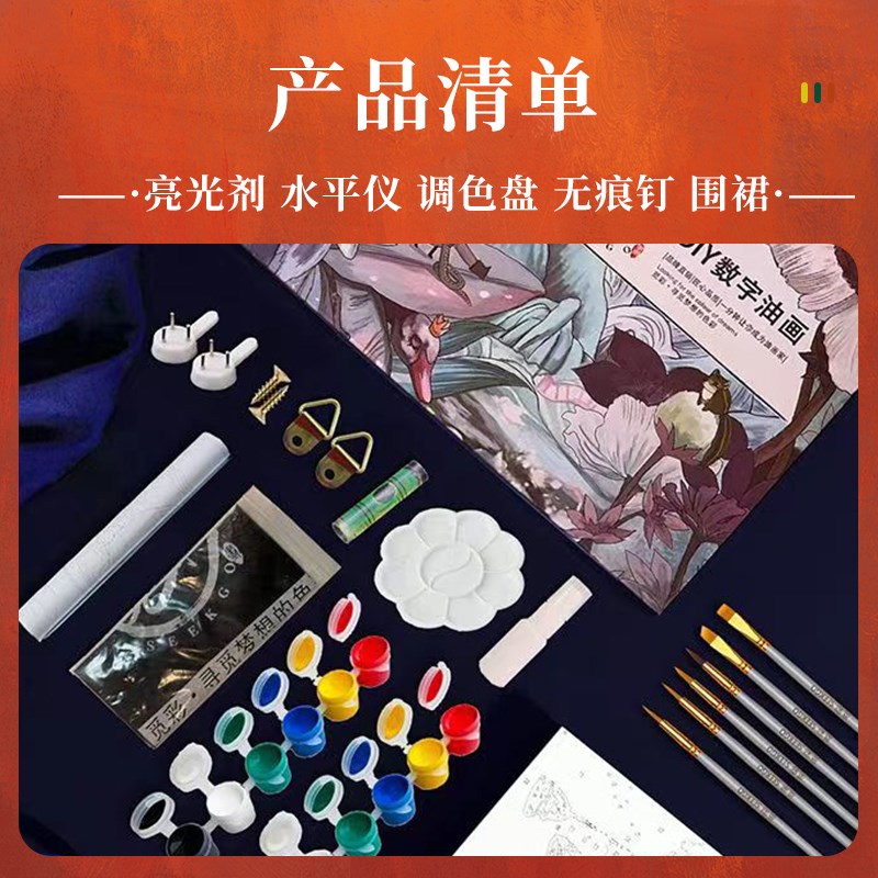 数字油画diy油彩画玫瑰花卉手工填充手绘填色丙烯画高级感装饰画图片