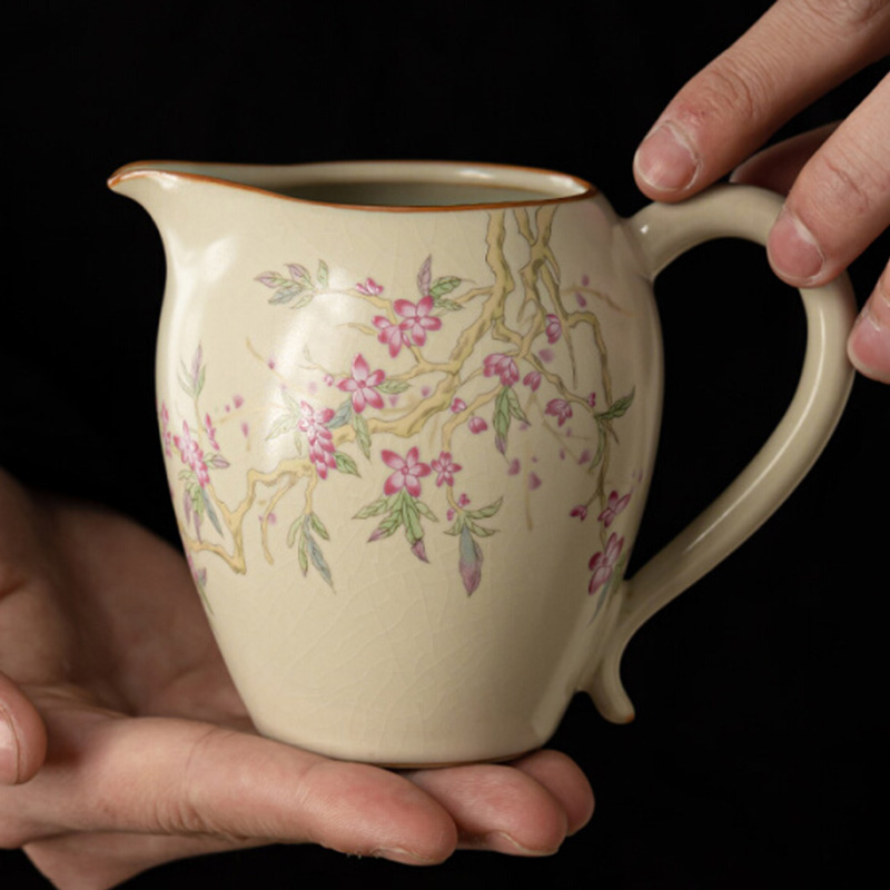 米黄汝窑功夫茶具陶瓷茶海公道杯家用单个分茶器公杯美人公道茶杯