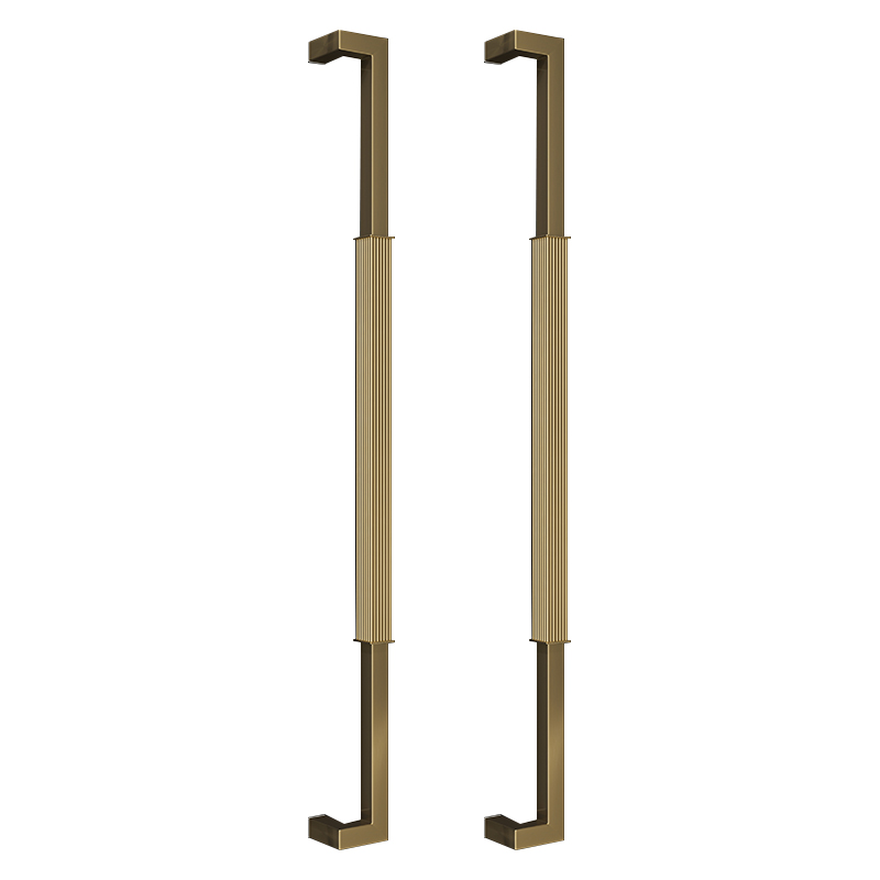 加厚304不锈钢拉手金色玻璃门把手现代实木有框门大拉手黑色把手