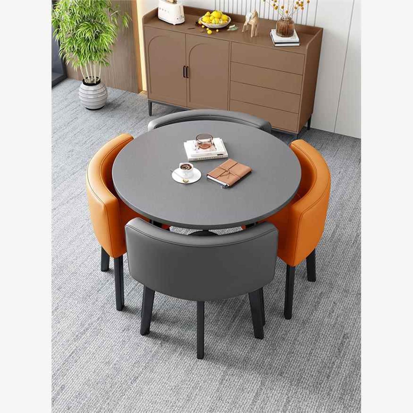 简约洽谈桌椅组合商用店铺接待桌椅会客谈判小圆桌办公室休闲 桌