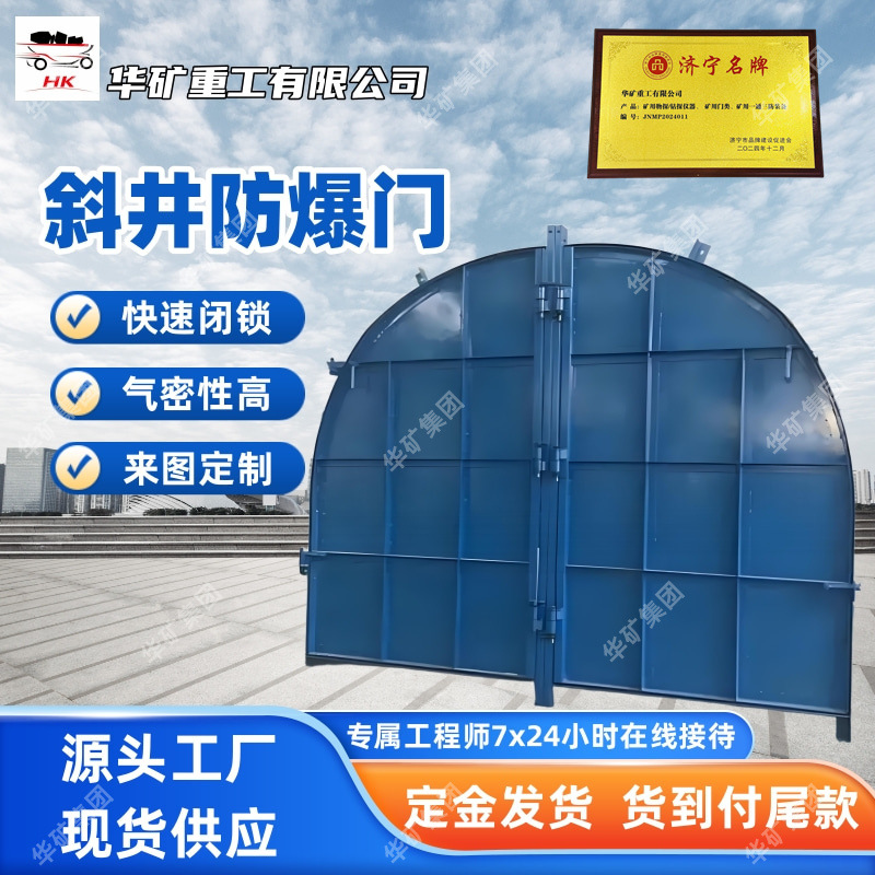 回风井矿用斜井防爆门 全自动斜井风门 MFBX-3.5×3.05斜井防爆门