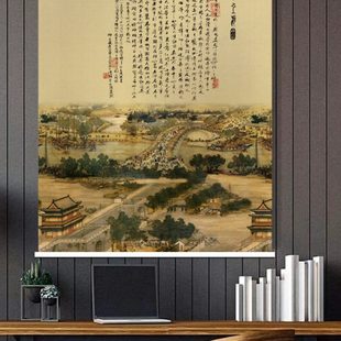杆卷拉式 定制窗帘广告办公室免打孔安装 百叶全遮光遮阳家用卷帘