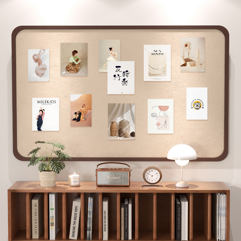 定制软木板照片墙背景板毛毡墙贴展示墙背景桌面留言板挂墙玄关客