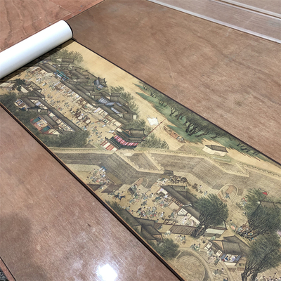 明 仇英 清明上河图原作艺术微喷复制装饰画临摹学习长卷名画工笔