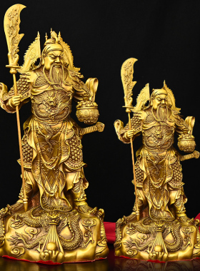 全铜武财神关羽铜像关公关二爷人物摆件家居玄关客厅电视柜摆放