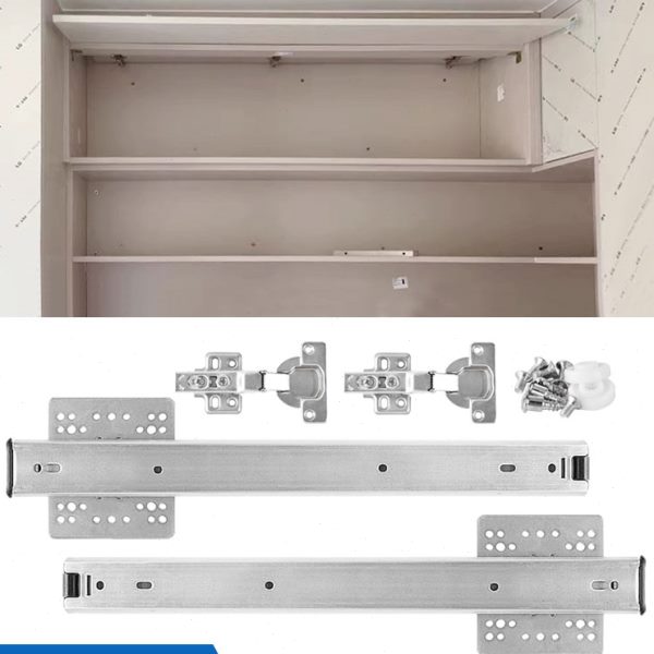 上翻隐藏折叠回旋门轨道橱柜门空调门隐形顶装插入式滑轨五金配件