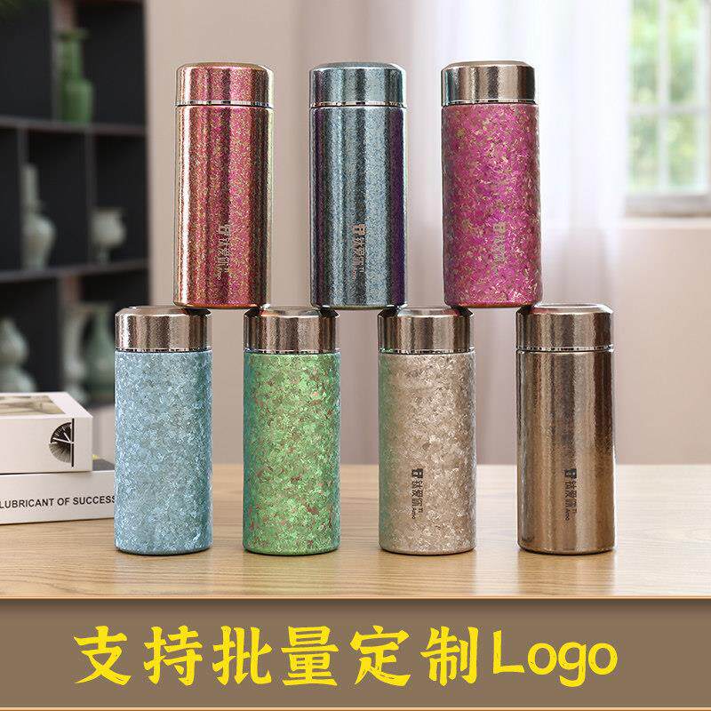 纯钛保温杯可携式旅行茶杯口袋杯真空双层钛杯商务礼品杯定制logo