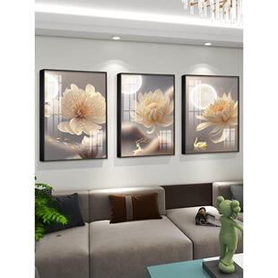 现代极简主义沙发背景墙装饰画客厅三联画高端挂画平易近人奢华优