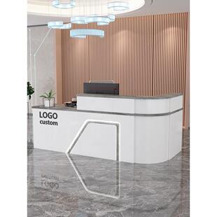 吧台前台公司接待台培训机构圆弧转角收银台商店铺门店美容院柜台