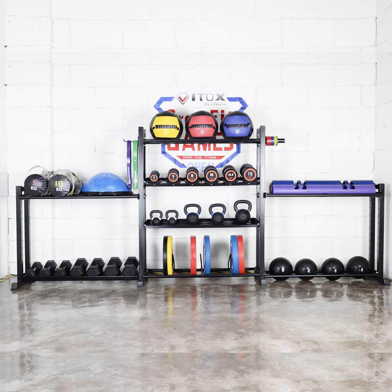 多功能哑铃架杠铃片架六角托架储存架壶铃架圆头哑铃架球架全底片