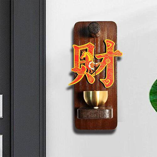 木质磁吸提门进铃家用入户s552-B大门装饰铜铃商铺门醒铃铛新年布