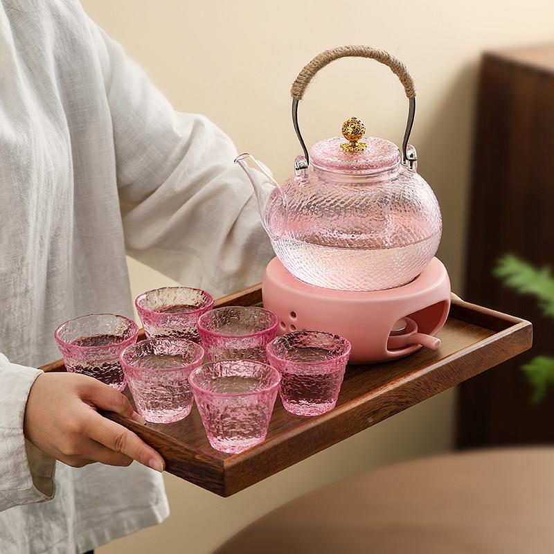 茶茶壶蜡烛加热温组泡茶炉座煮茶器耐底高88958温玻璃粉色具套轻