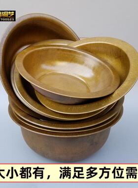 黄铜加厚特大号纯手工铜盆结婚火锅老铜盆水脸盆洗脚盆家用盆火盆
