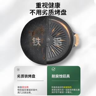 户外麦饭石烧烤盘铁板烧盘家用电磁炉韩式煎烤肉盘卡式炉明火专用