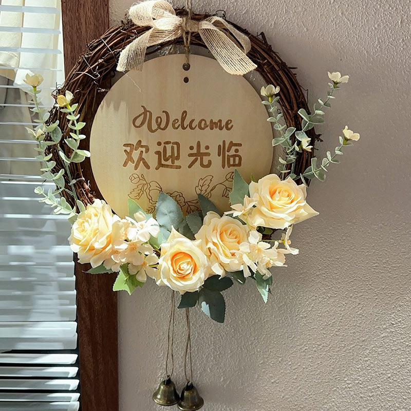 定制门店铺牌挂件背景面风铃装饰彷真花挂墙UJU饰创意环个性壁饰