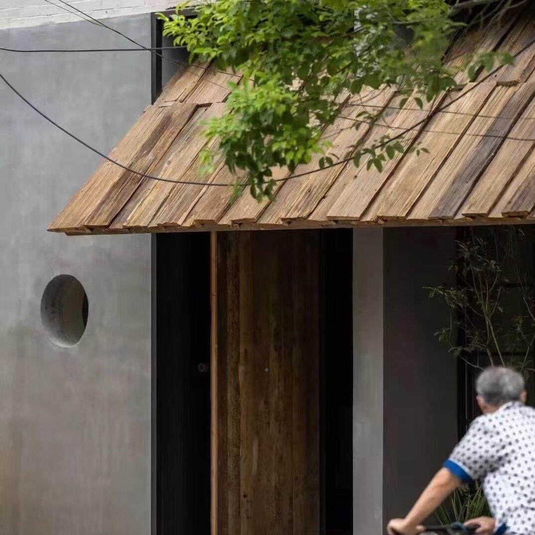 老红松木实顶瓦片风化纹理LOV老木板民宿古木装饰护墙板吊覆背景