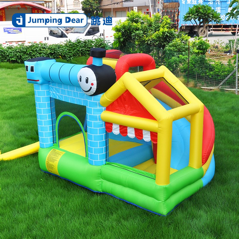 儿童家用充气城堡卡通小火车蹦蹦床室内外小型滑滑梯宝宝儿童玩具