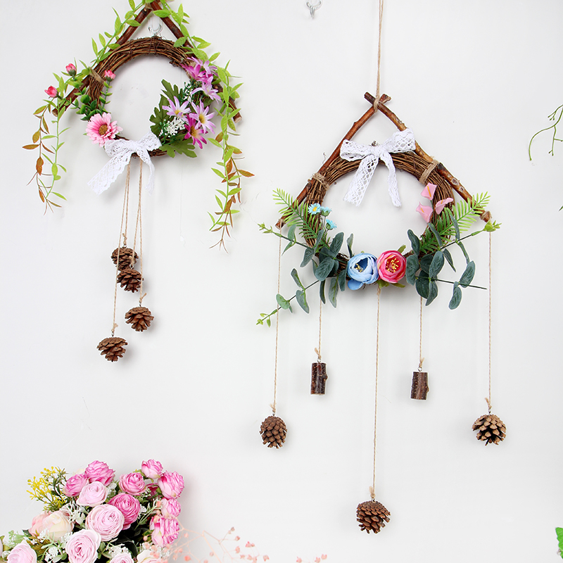墙面仿真植物壁挂装饰 餐厅客厅卧室墙上墙壁装饰 遮挡壁饰花环