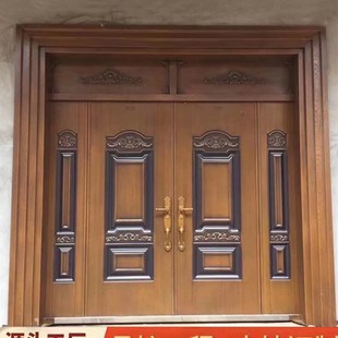 别墅大门锌合金门四门门自建房大门仿铜门进户门