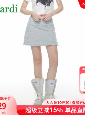 MARDI休闲百搭灰色半身裙女短裙A字裙宽松简约气质网球风女士低腰