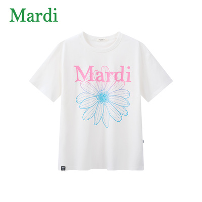 MARDI小雏菊渐变字母印花T恤