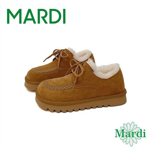 乐福鞋圆头绑带仿羊毛内里百搭