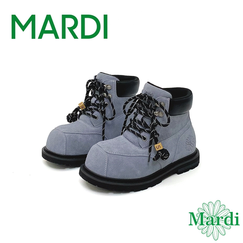 MARDI翻毛皮厚底马丁靴女短靴系带工装靴子