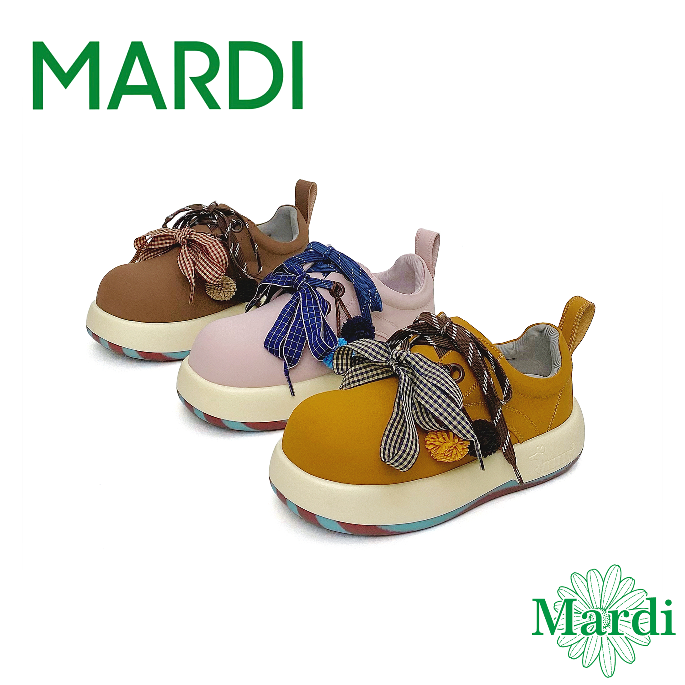 MARDI春季厚底韩版时尚真皮撞色鞋带休闲鞋步鞋潮流百搭板鞋