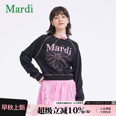 MARDI官方正品小雏菊印花卫衣宽松显瘦百搭女休闲2025年春季新款