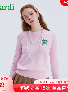 MARDI2026春季新款女生毛衣百搭显瘦圆领套头休闲针织衫长袖上衣