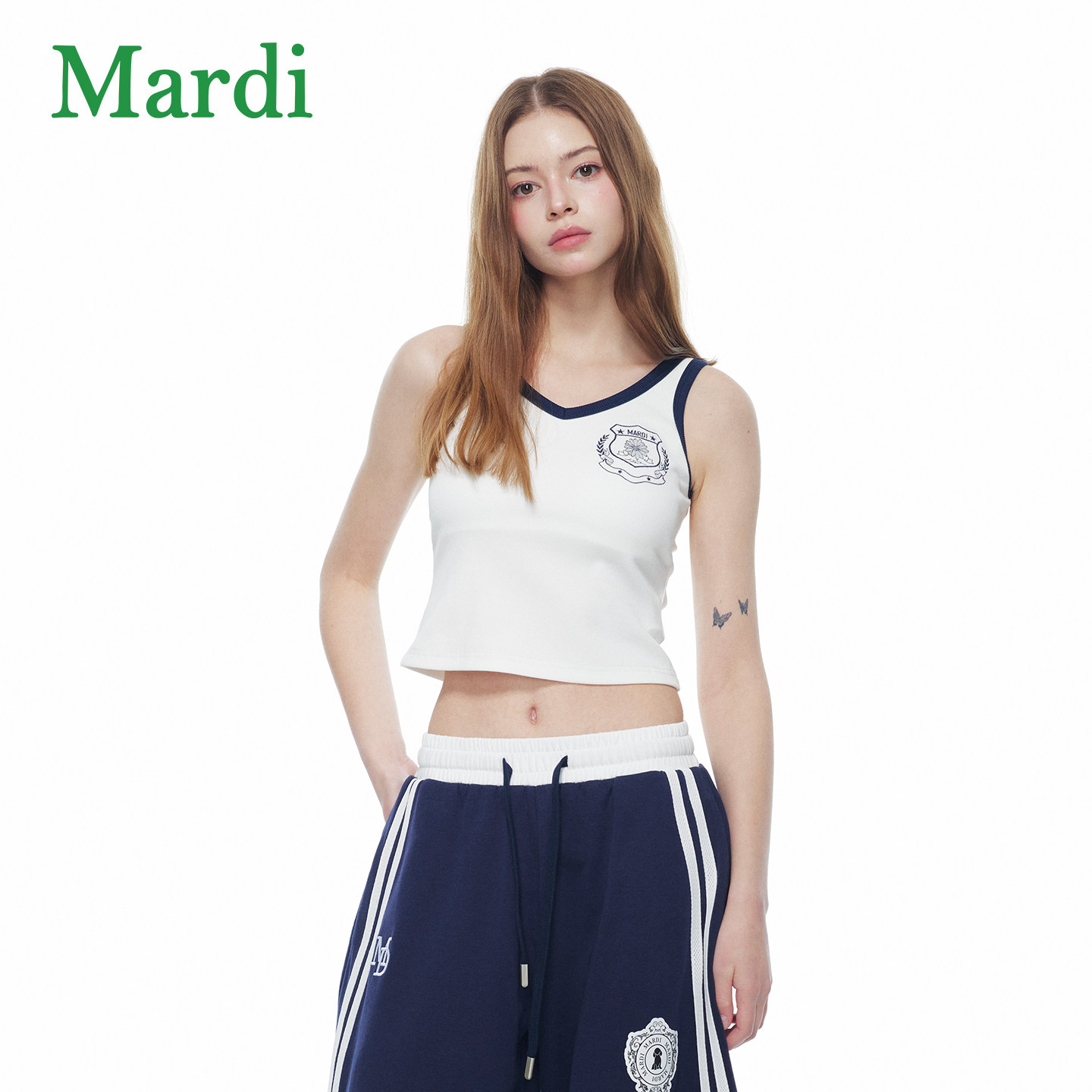MARDI美式辣妹风短款撞色T恤女