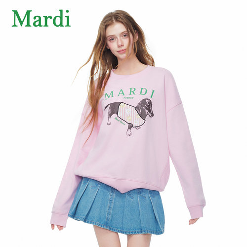 MARDI腊肠狗印花女款宽松卫衣