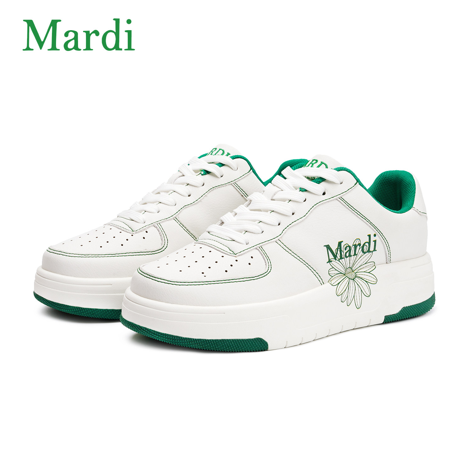 春日Mardi白绿拼色板鞋日常百搭图片