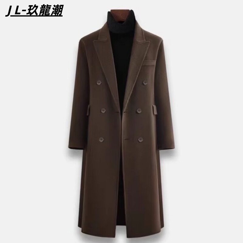 多排扣超长大衣男过膝秋冬微阔英伦风高级感中长款显高毛呢风衣潮,男装,毛呢大衣,淘宝优惠券,粉丝福利购,淘宝优惠卷