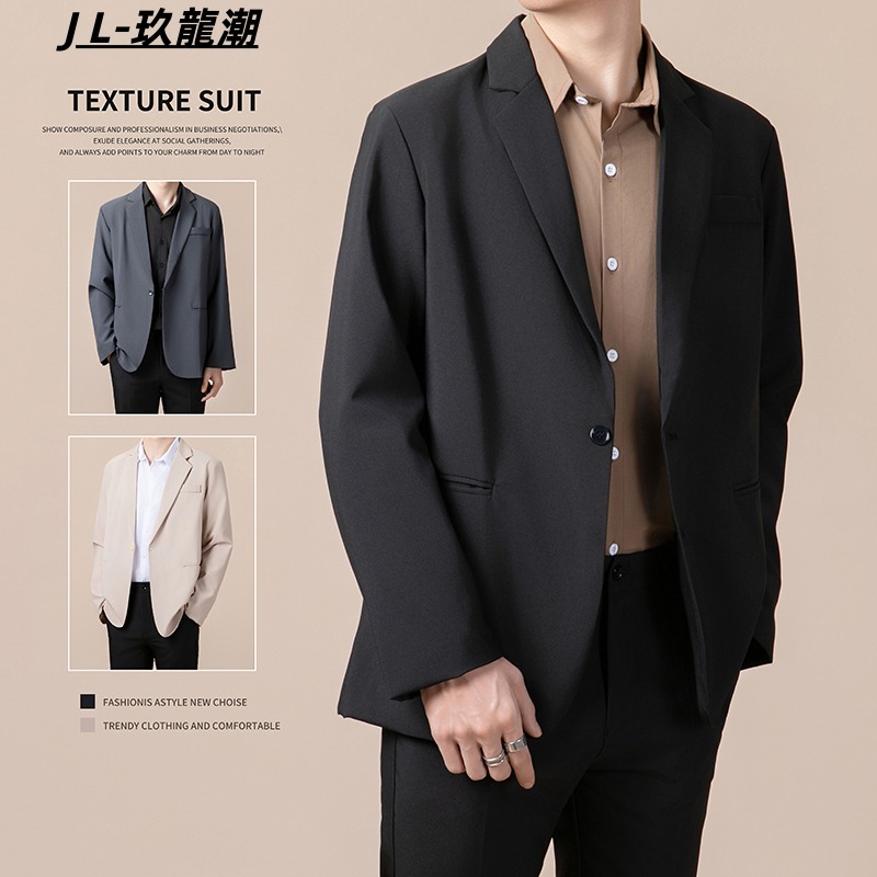 春秋季轻熟风免烫小西装男士外套商务休闲高级感k小西服上衣ins潮
