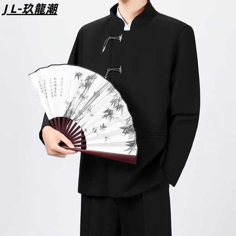 初秋国潮小众垫肩立领新中式西装结婚礼服登记时髦纽扣中山装套装,男装,时尚套装,淘宝优惠券,粉丝福利购,淘宝优惠卷