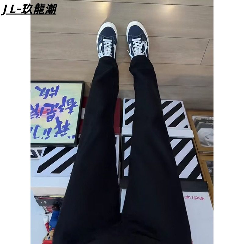 黑色美式高街直筒牛仔裤男春秋季痞帅弹力显腿长裤潮流显瘦休闲裤,男装,牛仔裤,淘宝优惠券,粉丝福利购,淘宝优惠卷